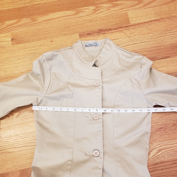 Folded & Hung Beige Button Up Trench Coat - Picture 10 of 13